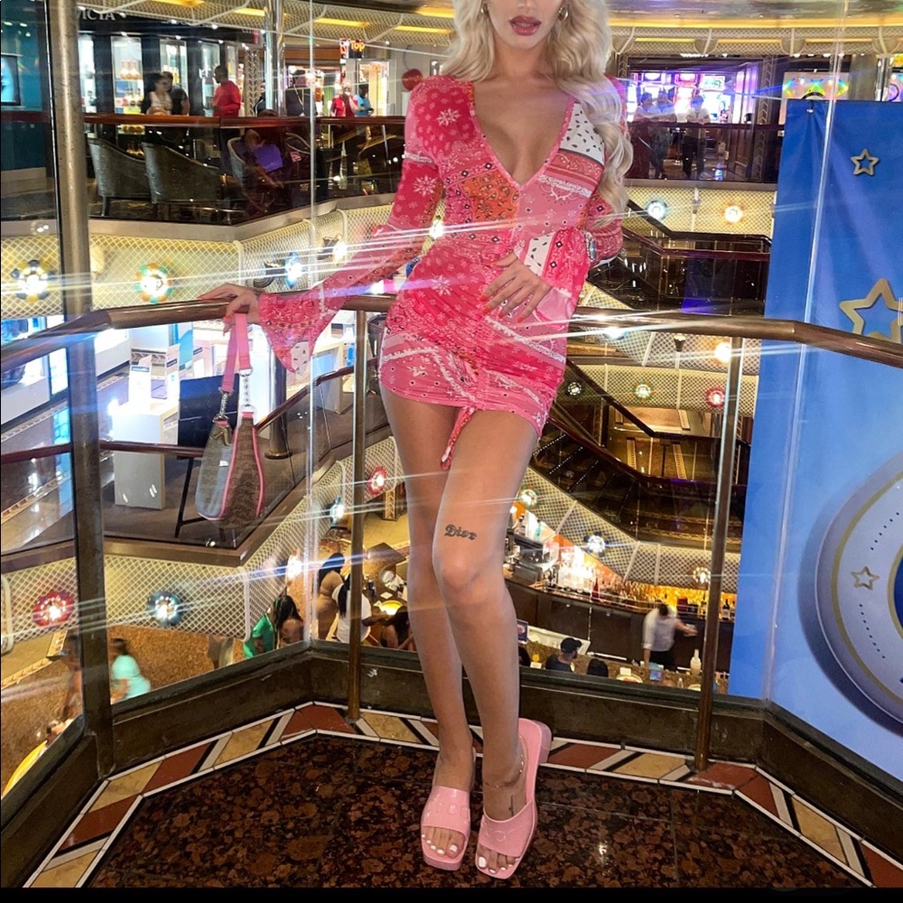 Pink pattern dress